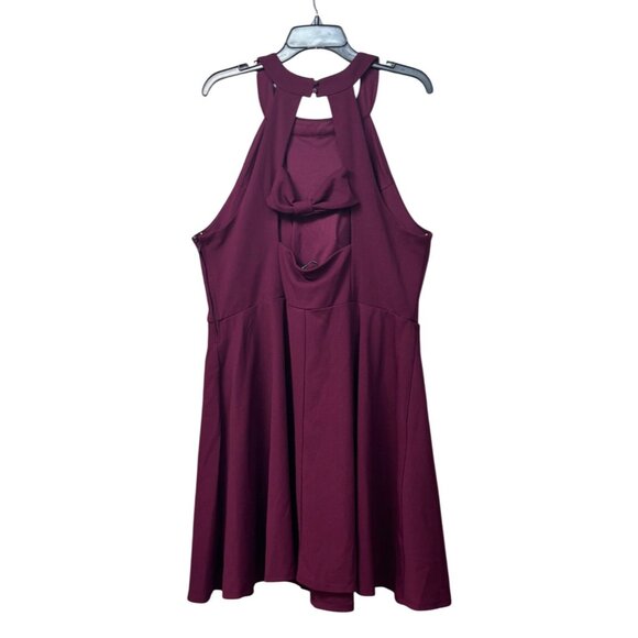 Speechless Plus Size Cutout Bow Back Fit & Flare Dress, New Magenta, - Picture 11 of 11